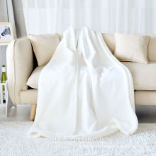 100% cotton 300gsm white full size blanket for baby use